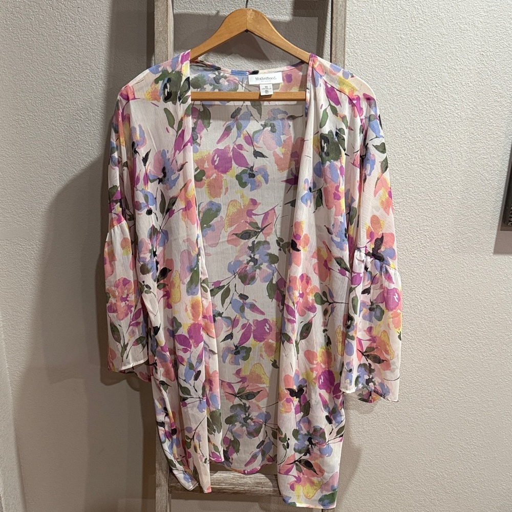 Motherhood Multicolor Floral Kimono